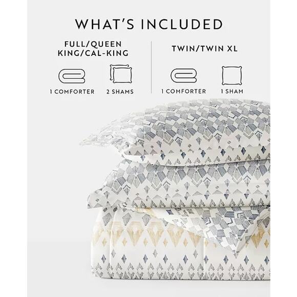 J C Penny Ienjoy Casual Comfort Mayan Midweight Down Warm & Cozy Comforter Set - Picture 6 of 10